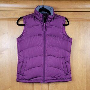 Lands' End Women's Burgundy Down Full Zip Puffer Vest - XS